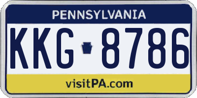 PA license plate KKG8786