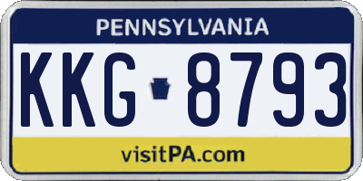 PA license plate KKG8793