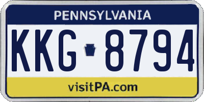 PA license plate KKG8794
