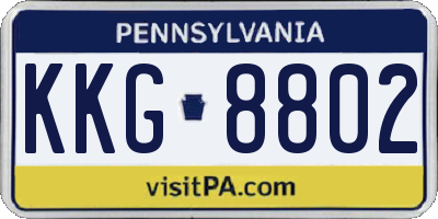 PA license plate KKG8802