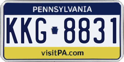 PA license plate KKG8831