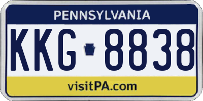 PA license plate KKG8838