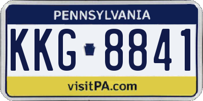 PA license plate KKG8841
