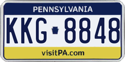 PA license plate KKG8848