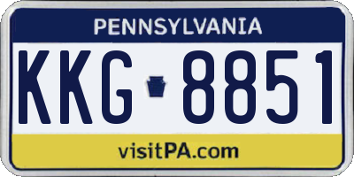 PA license plate KKG8851