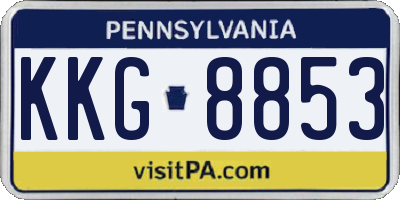 PA license plate KKG8853