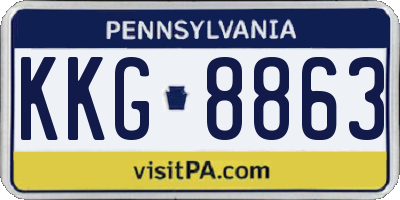 PA license plate KKG8863