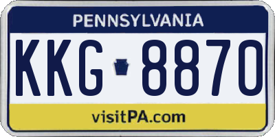 PA license plate KKG8870