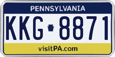 PA license plate KKG8871