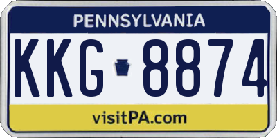PA license plate KKG8874