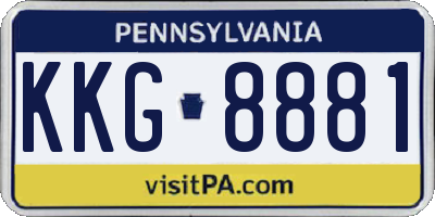 PA license plate KKG8881