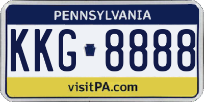 PA license plate KKG8888