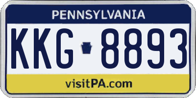 PA license plate KKG8893