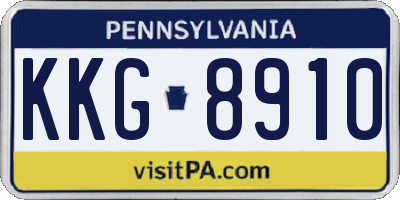 PA license plate KKG8910