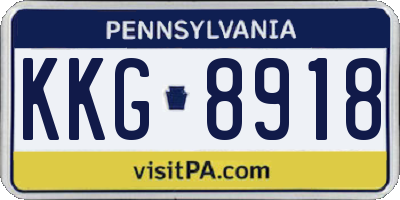 PA license plate KKG8918