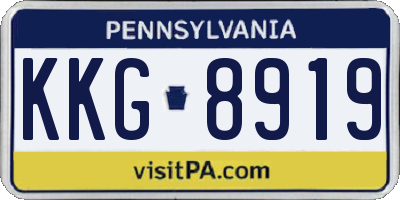PA license plate KKG8919