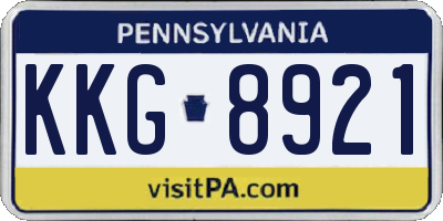 PA license plate KKG8921