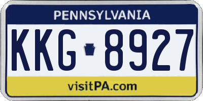 PA license plate KKG8927