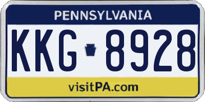 PA license plate KKG8928