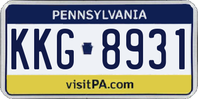 PA license plate KKG8931