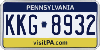 PA license plate KKG8932
