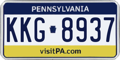 PA license plate KKG8937