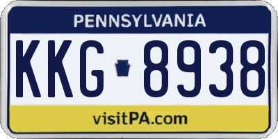 PA license plate KKG8938