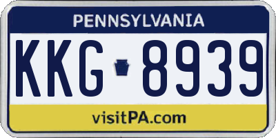 PA license plate KKG8939