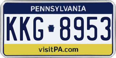 PA license plate KKG8953