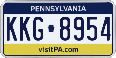 PA license plate KKG8954