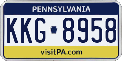 PA license plate KKG8958