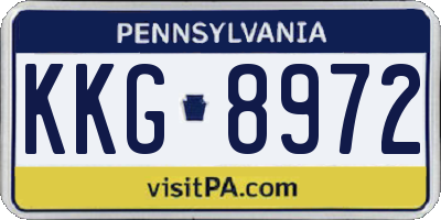 PA license plate KKG8972