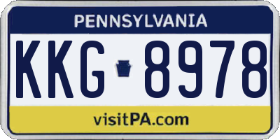 PA license plate KKG8978