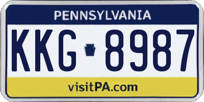 PA license plate KKG8987