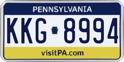 PA license plate KKG8994