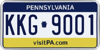 PA license plate KKG9001