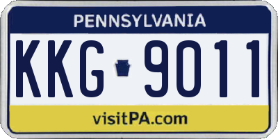 PA license plate KKG9011