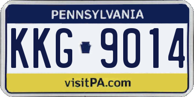 PA license plate KKG9014