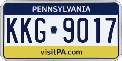 PA license plate KKG9017