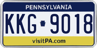 PA license plate KKG9018