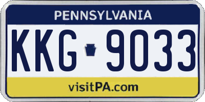 PA license plate KKG9033