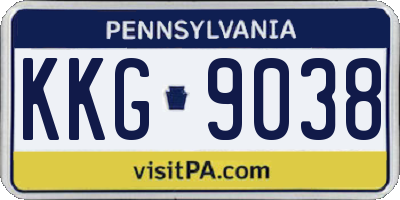 PA license plate KKG9038