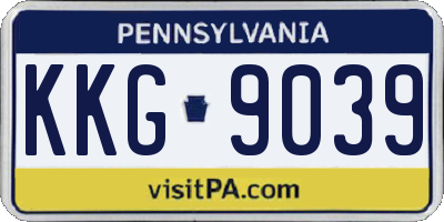 PA license plate KKG9039