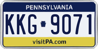 PA license plate KKG9071