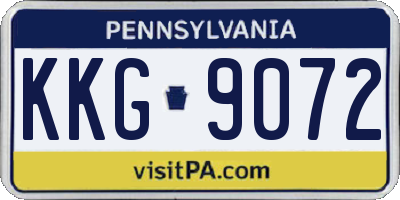 PA license plate KKG9072