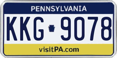 PA license plate KKG9078