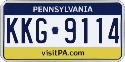 PA license plate KKG9114