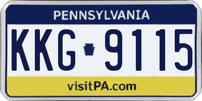 PA license plate KKG9115