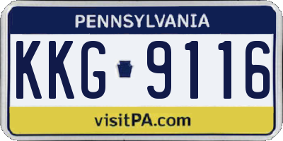 PA license plate KKG9116