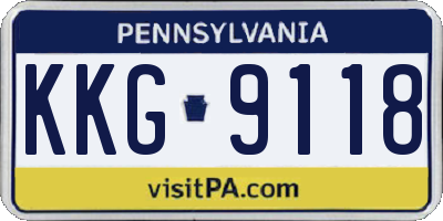 PA license plate KKG9118